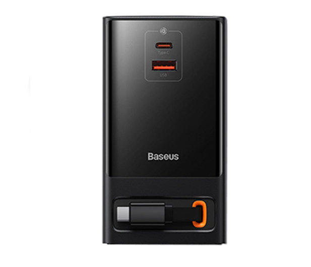 BASEUS Ładowarka sieciowa BASEUS PowerCombo 60W 2AC+1U+1C+Retractable-C 1.5m Black # - 1141722 - zdjęcie